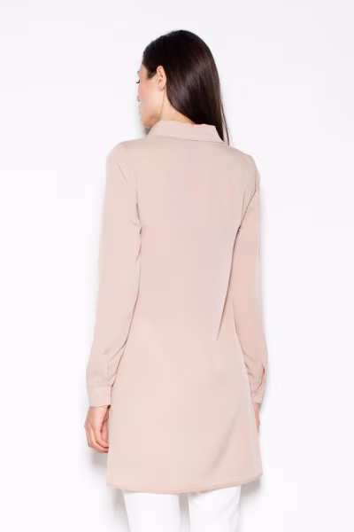 Bluzka Koszulowa Model VT054 Beige - Venaton — zdjęcie 3