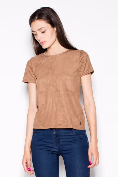 Bluzka Model VT003 Brown - Venaton — zdjęcie 1