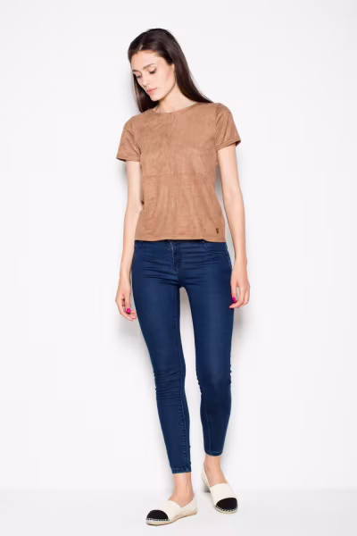 Bluzka Model VT003 Brown - Venaton — zdjęcie 2