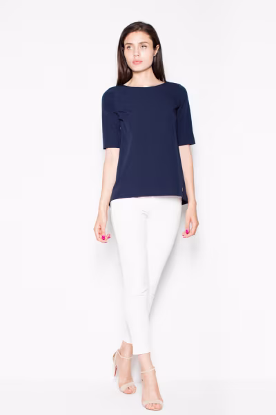 Bluzka Model VT002 Navy - Venaton — zdjęcie 2