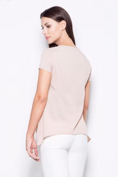 Bluzka Model VT084 Beige - Venaton — zdjęcie 3