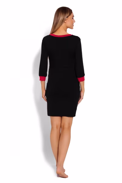 Koszula Nocna Ciążowa Model 1681 Black - PeeKaBoo — zdjęcie 3