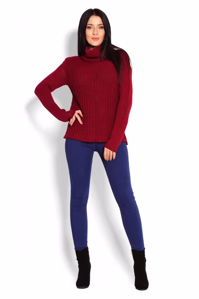 Golf Damski Model 70014 Bordo - PeeKaBoo — zdjęcie 2