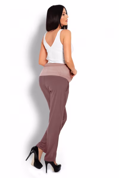 Spodnie Ciążowe Model 1276 Cappuccino - PeeKaBoo — zdjęcie 3