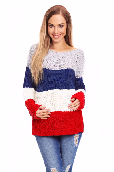 Sweter Ciążowy Model 70019 Jeans - PeeKaBoo — zdjęcie 1