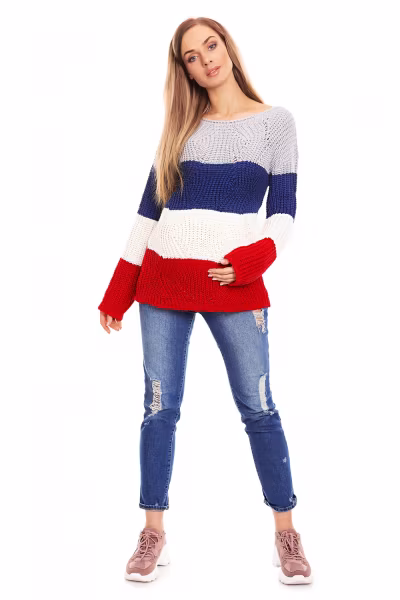 Sweter Ciążowy Model 70019 Jeans - PeeKaBoo — zdjęcie 2