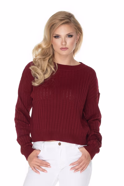 Sweter Damski Model 70022 Bordo - PeeKaBoo — zdjęcie 1