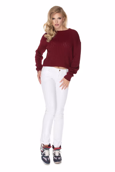 Sweter Damski Model 70022 Bordo - PeeKaBoo — zdjęcie 2