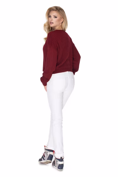 Sweter Damski Model 70022 Bordo - PeeKaBoo — zdjęcie 3