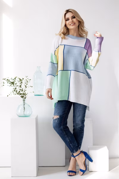 Sweter Damski Model 30089 Błękit - PeeKaBoo — zdjęcie 2