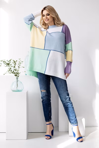 Sweter Damski Model 30089 Błękit - PeeKaBoo — zdjęcie 3