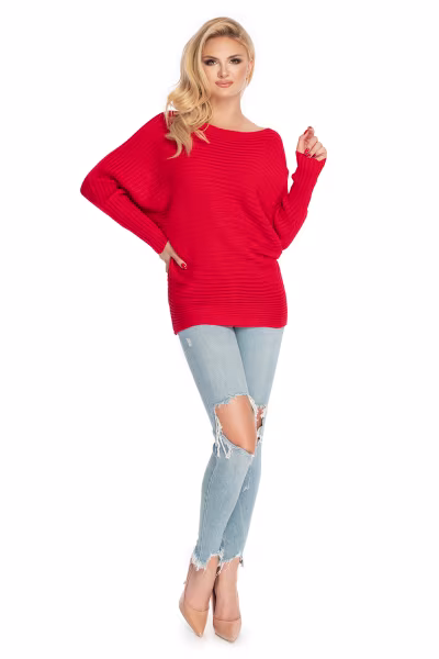 Sweter Damski Model 70036 Red - PeeKaBoo — zdjęcie 2