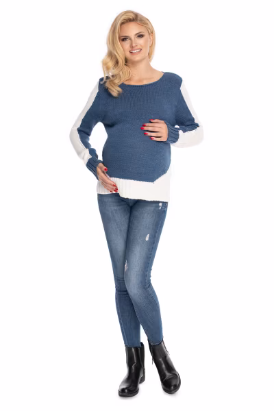 Sweter Damski Model 70038 Jeans - PeeKaBoo — zdjęcie 2