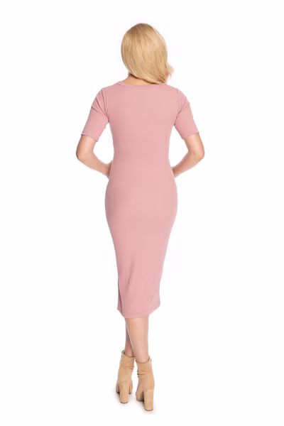 Sukienka Ciążowa Model 1707 Dirty Pink - PeeKaBoo — zdjęcie 3