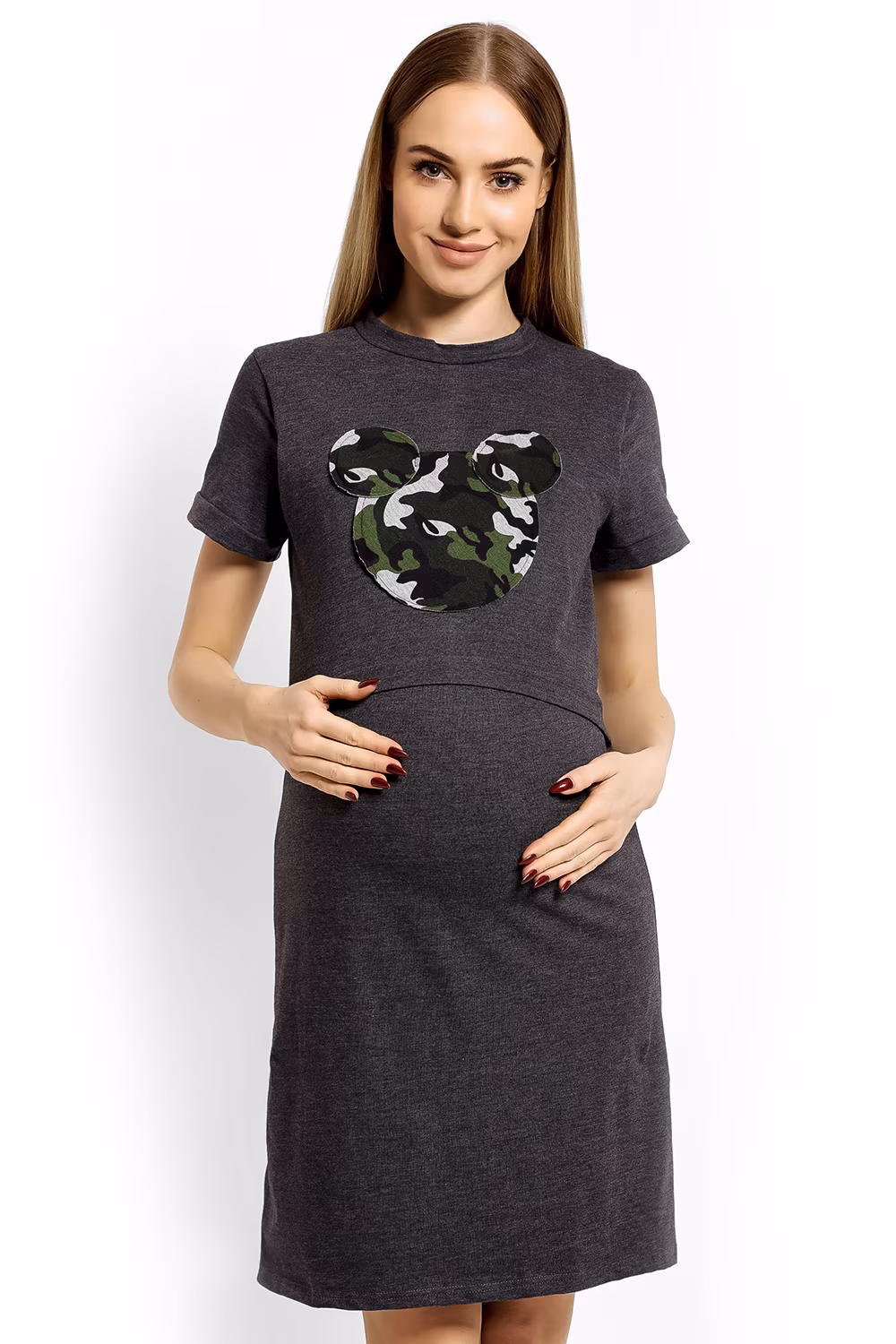 Koszula Nocna Model 1625C Grafit - PeeKaBoo