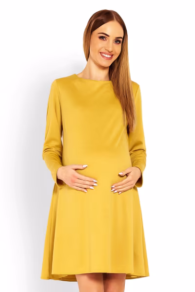 Sukienka Ciążowa Model 1359C Musztard - PeeKaBoo — zdjęcie 1