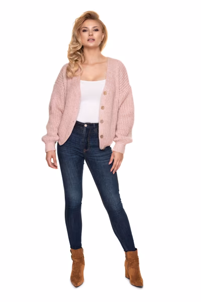 Sweter Kardigan Model 30077 Blady Róż - PeeKaBoo — zdjęcie 2