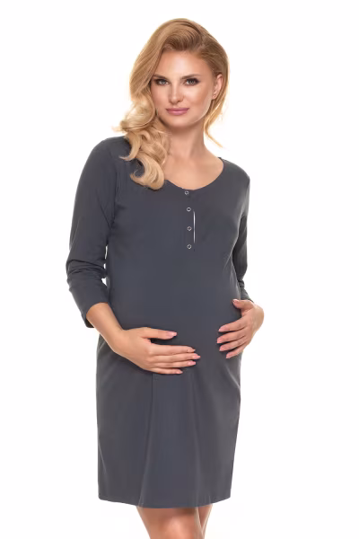 Koszula Nocna Ciążowa Model 0191 Grafit - PeeKaBoo — zdjęcie 1