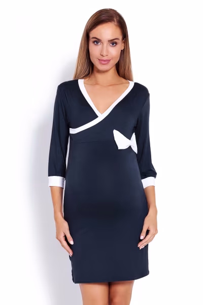 Koszula Nocna Ciążowa Model 1681 Dark Jeans - PeeKaBoo — zdjęcie 1