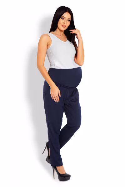 Spodnie Ciążowe Model 1276 Navy - PeeKaBoo — zdjęcie 1