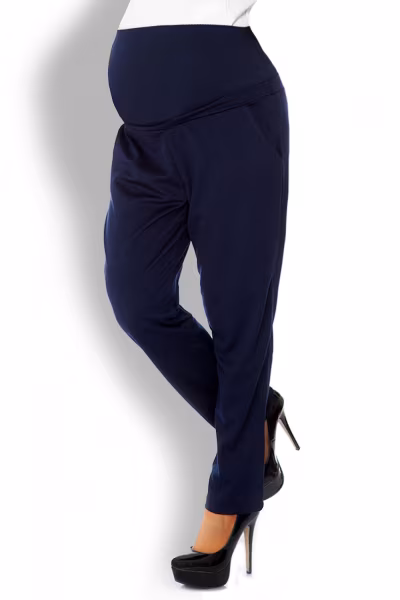 Spodnie Ciążowe Model 1276 Navy - PeeKaBoo — zdjęcie 2