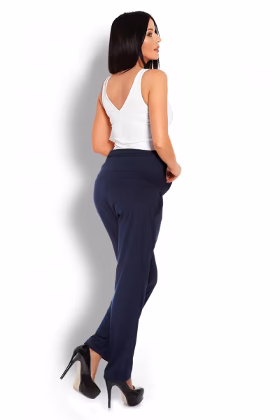 Spodnie Ciążowe Model 1276 Navy - PeeKaBoo — zdjęcie 3