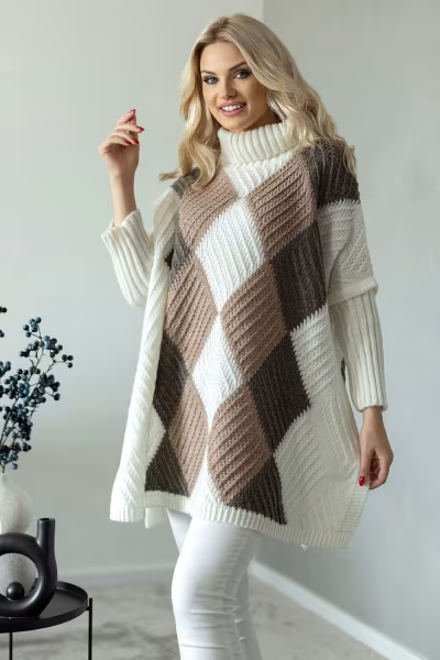 Sweter Damski Model 30088 Cream - PeeKaBoo — zdjęcie 1