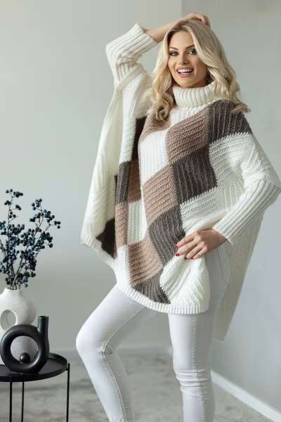 Sweter Damski Model 30088 Cream - PeeKaBoo — zdjęcie 2