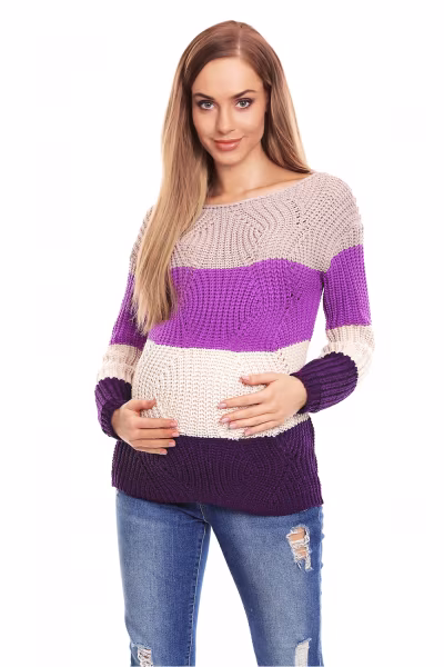 Sweter Ciążowy Model 70019 Violet - PeeKaBoo — zdjęcie 1
