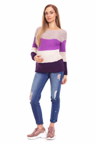 Sweter Ciążowy Model 70019 Violet - PeeKaBoo — zdjęcie 2