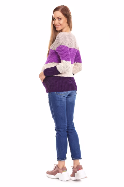 Sweter Ciążowy Model 70019 Violet - PeeKaBoo — zdjęcie 3