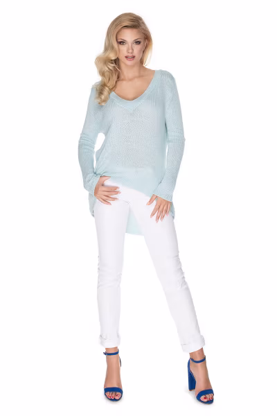 Sweter Damski Model 30067 Sky Blue - PeeKaBoo — zdjęcie 2