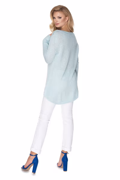 Sweter Damski Model 30067 Sky Blue - PeeKaBoo — zdjęcie 3