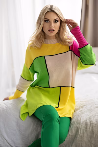 Sweter Damski Model 30089 Beige/Yellow - PeeKaBoo — zdjęcie 1