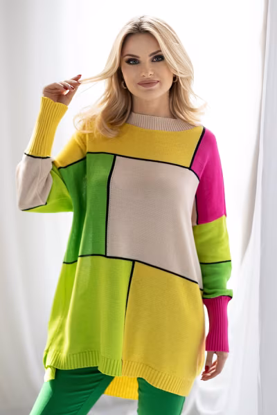Sweter Damski Model 30089 Beige/Yellow - PeeKaBoo — zdjęcie 2