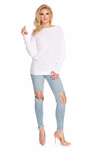 Sweter Damski Model 70036 White - PeeKaBoo — zdjęcie 2