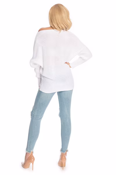 Sweter Damski Model 70036 White - PeeKaBoo — zdjęcie 3