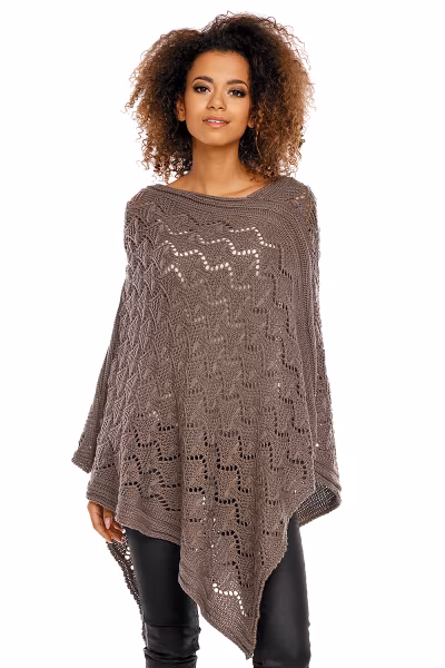 Sweter Poncho model 30012 Mocca - PeeKaBoo — zdjęcie 1