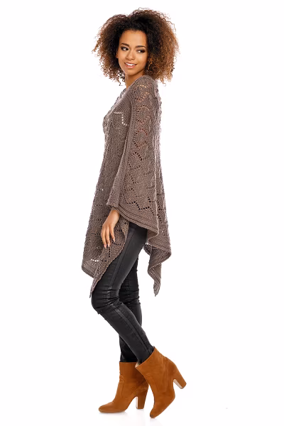 Sweter Poncho model 30012 Mocca - PeeKaBoo — zdjęcie 3