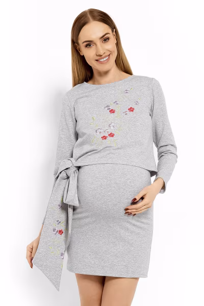Sukienka Ciążowa Model 1624C Light Grey - PeeKaBoo — zdjęcie 1