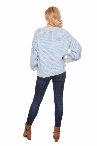 Sweter Kardigan Model 30077 Błękit - PeeKaBoo — zdjęcie 3