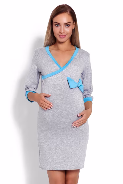 Koszula Nocna Ciążowa Model 1681 Grey - PeeKaBoo — zdjęcie 1