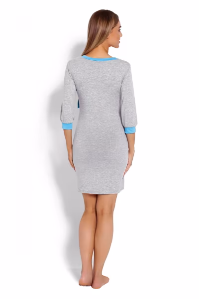 Koszula Nocna Ciążowa Model 1681 Grey - PeeKaBoo — zdjęcie 3