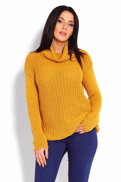 Golf Damski Model 70014 Musztard - PeeKaBoo — zdjęcie 1