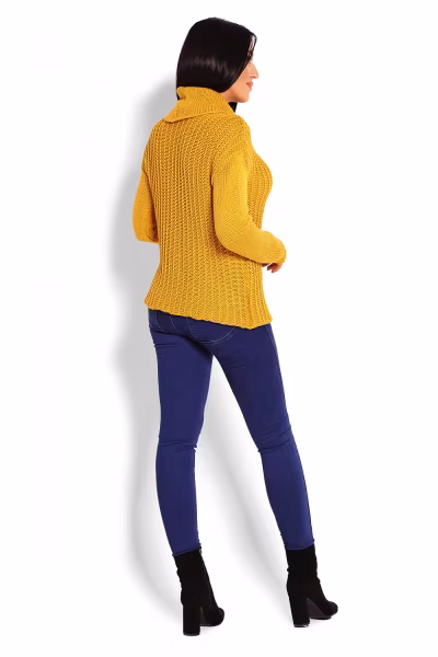 Golf Damski Model 70014 Musztard - PeeKaBoo — zdjęcie 3