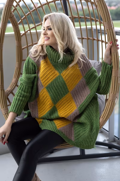 Sweter Damski Model 30088 Green - PeeKaBoo — zdjęcie 1