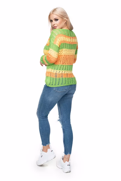 Sweter Damski Model 30060 Green/Orange - PeeKaBoo — zdjęcie 3