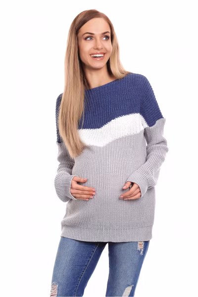 Sweter Ciążowy Model 40023 Jeans - PeeKaBoo — zdjęcie 1