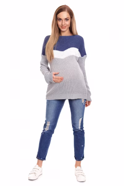 Sweter Ciążowy Model 40023 Jeans - PeeKaBoo — zdjęcie 2