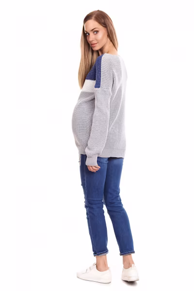 Sweter Ciążowy Model 40023 Jeans - PeeKaBoo — zdjęcie 3